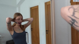 Sasha Paige, Kitty Li - Stop Peeking Little Slut Tiny Teen Licks Cum From Stepmoms Ass